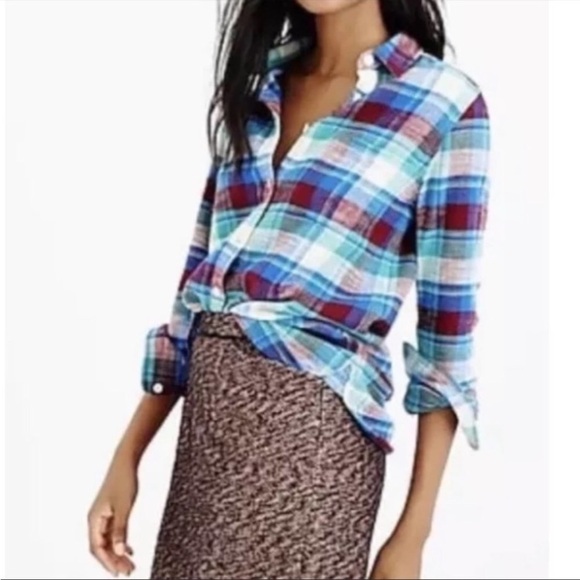 J. Crew Plaid flannel Shirt - Picture 1 of 8